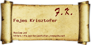 Fejes Krisztofer névjegykártya